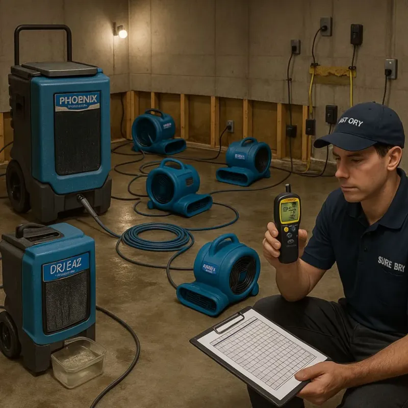 Structural Drying and Dehumidification process in Ten Mile Run, NJ